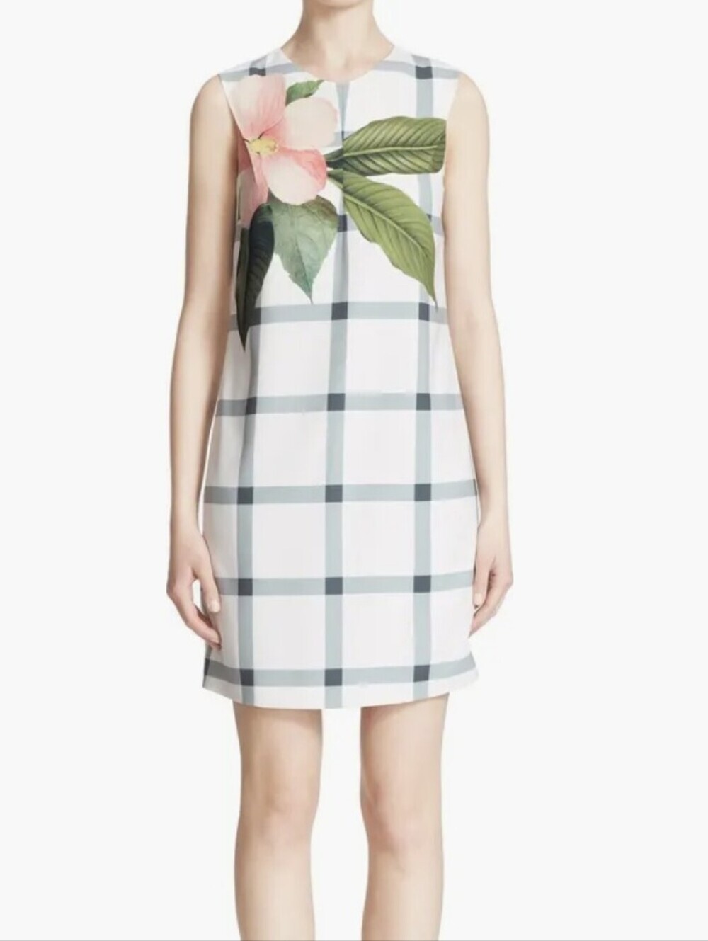 Ted Baker "Nayeli - Secret Trellis" White Floral Shift/Tunic Mini Dress (US 4)